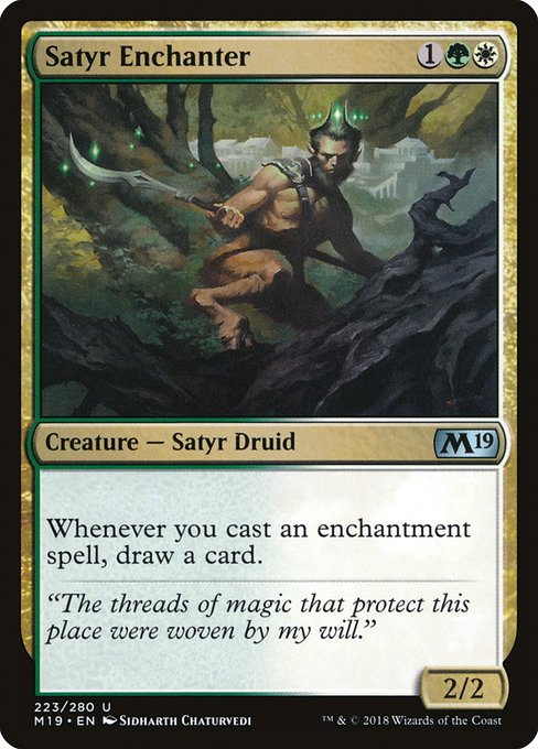 Core Set 2019 - 223 - Satyr Enchanter - Uncommon - WG - Non-foil
