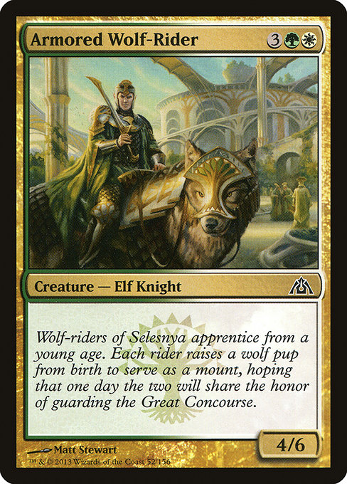 Dragon's Maze - 52 - Armored Wolf-Rider - Common - WG - Non-foil