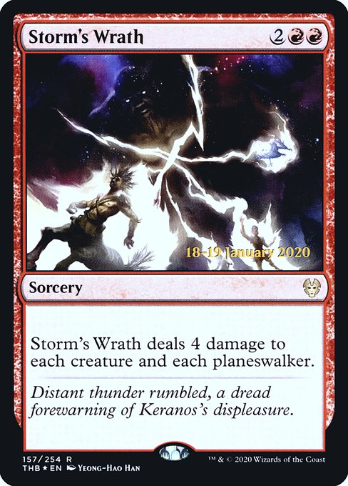 Theros Beyond Death Promos - 157s - Storm's Wrath - Rare - R - Foil - Datestamped Promo