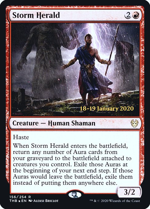 Theros Beyond Death Promos - 156s - Storm Herald - Rare - R - Foil - Datestamped Promo