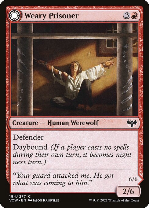 Innistrad: Crimson Vow - 184 - Weary Prisoner // Wrathful Jailbreaker - Common - C - Non-foil