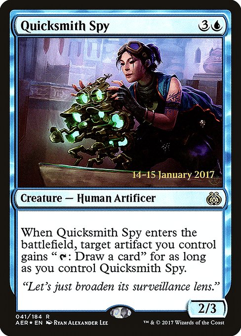 Aether Revolt Promos - 41s - Quicksmith Spy - Rare - U - Foil - Datestamped Promo