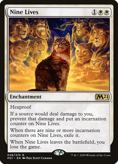 Core Set 2021 - 28 - Nine Lives - Rare - W - Non-foil