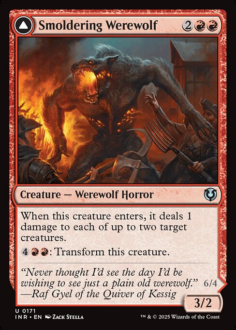 Innistrad Remastered - 171 - Smoldering Werewolf // Erupting Dreadwolf - Uncommon - C - Non-foil