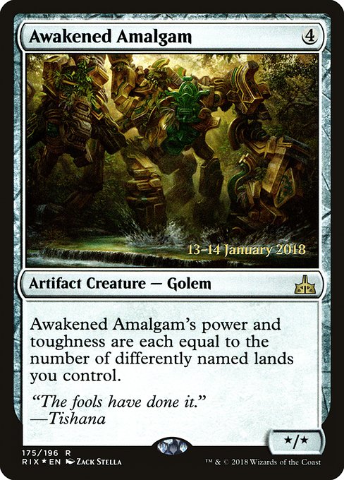 Rivals of Ixalan Promos - 175s - Awakened Amalgam - Rare - C - Foil - Datestamped Promo