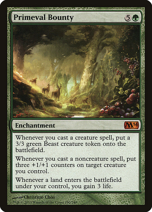 Magic 2014 - 190 - Primeval Bounty - Mythic - G - Non-foil