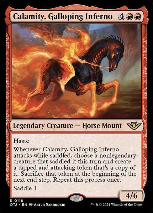 Outlaws of Thunder Junction - 116 - Calamity, Galloping Inferno - Rare - R - Foil