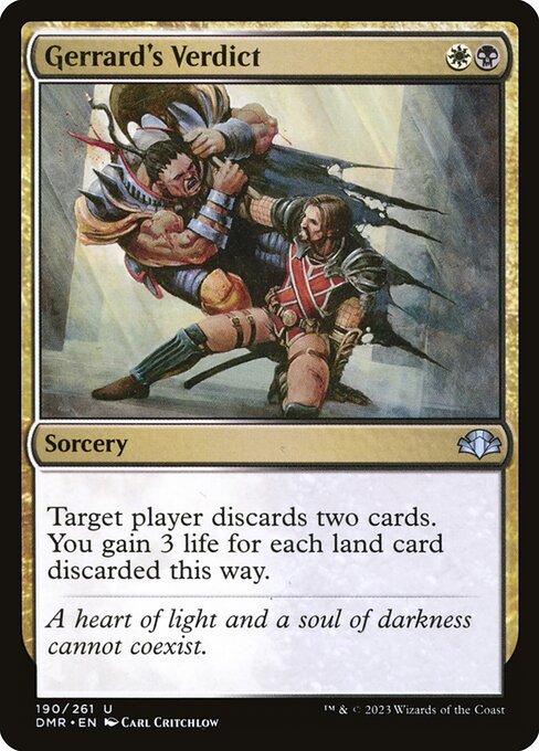 Dominaria Remastered - 190 - Gerrard's Verdict - Uncommon - WB - Non-foil