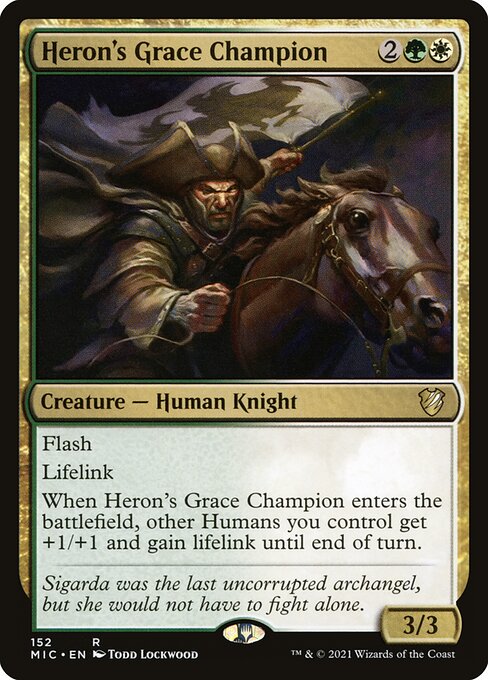 Midnight Hunt Commander - 152 - Heron's Grace Champion - Rare - WG - Non-foil