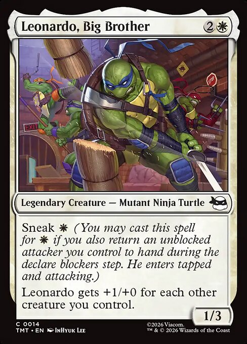 Teenage Mutant Ninja Turtles - 14 - Leonardo, Big Brother - Common - W - Non-foil