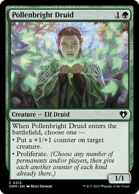 Commander Masters - 312 - Pollenbright Druid - Common - G - Foil