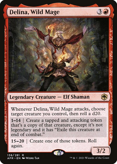 Adventures in the Forgotten Realms - 138 - Delina, Wild Mage - Rare - R - Foil