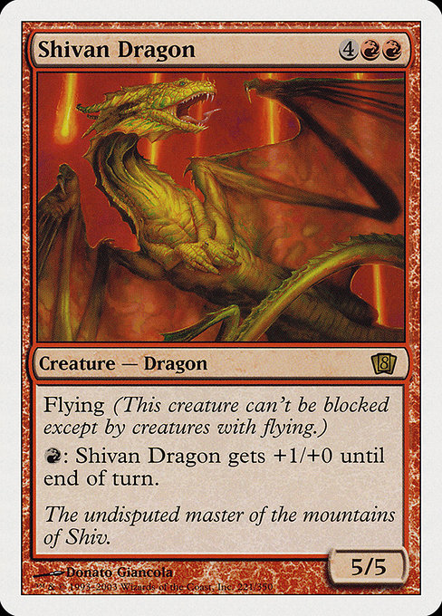 Eighth Edition - 221 - Shivan Dragon - Rare - R - Non-foil