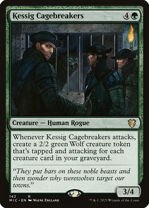 Midnight Hunt Commander - 142 - Kessig Cagebreakers - Rare - G - Non-foil