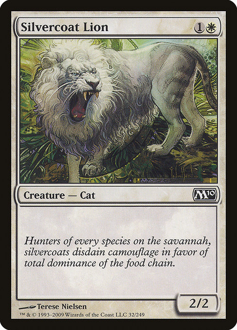 Magic 2010 - 32 - Silvercoat Lion - Common - W - Non-foil