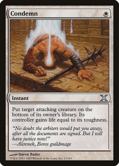 Tenth Edition - 13 - Condemn - Uncommon - W - Non-foil
