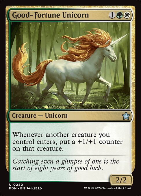 Foundations - 240 - Good-Fortune Unicorn - Uncommon - WG - Foil