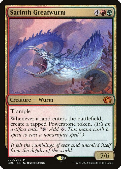 The Brothers' War - 220 - Sarinth Greatwurm - Mythic - RG - Non-foil
