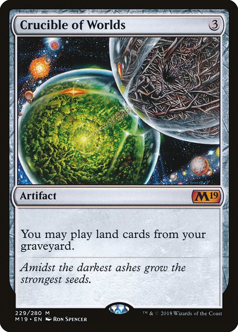 Core Set 2019 - 229 - Crucible of Worlds - Mythic - C - Foil