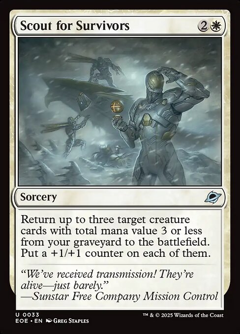Edge of Eternities - 33 - Scout for Survivors - Uncommon - W - Foil