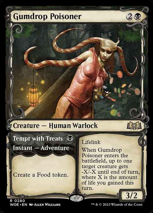 Wilds of Eldraine - 280 - Gumdrop Poisoner // Tempt with Treats - Rare - B - Non-foil