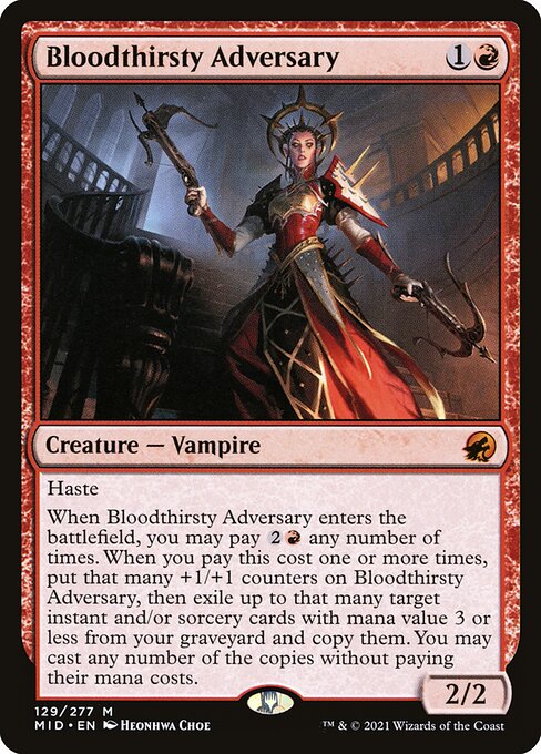 Innistrad: Midnight Hunt - 129 - Bloodthirsty Adversary - Mythic - R - Non-foil