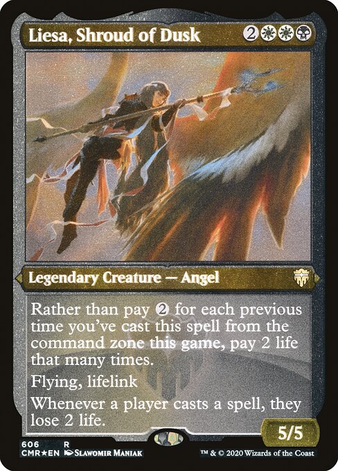 Commander Legends - 606 - Liesa, Shroud of Dusk - Rare - WB - Foil Etched