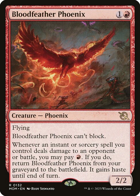 March of the Machine - 132 - Bloodfeather Phoenix - Rare - R - Non-foil