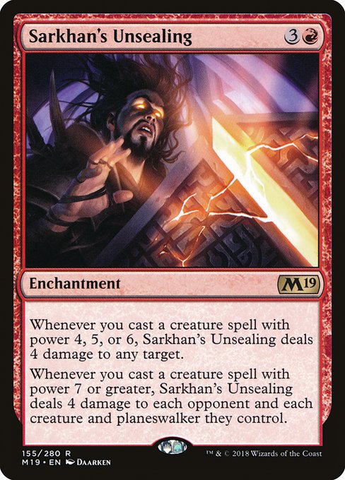 Core Set 2019 - 155 - Sarkhan's Unsealing - Rare - R - Non-foil