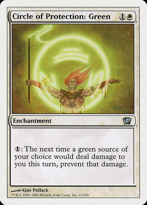 Eighth Edition - 12 - Circle of Protection: Green - Uncommon - W - Non-foil