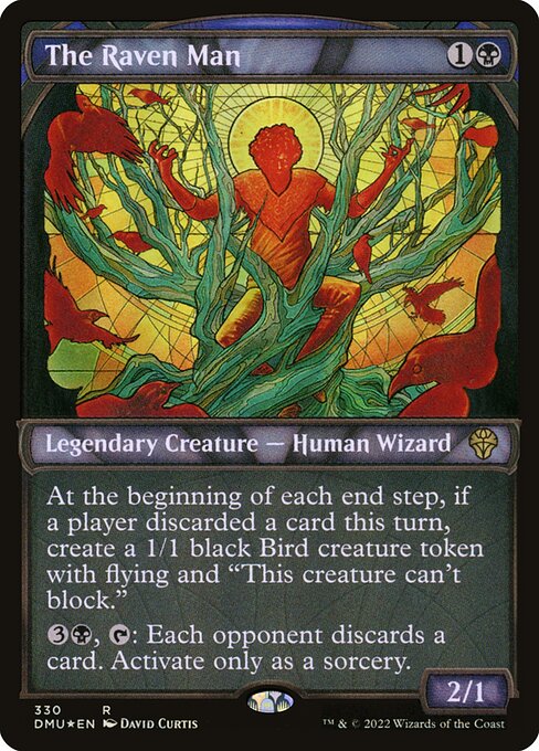 Dominaria United - 330 - The Raven Man - Rare - B - Foil