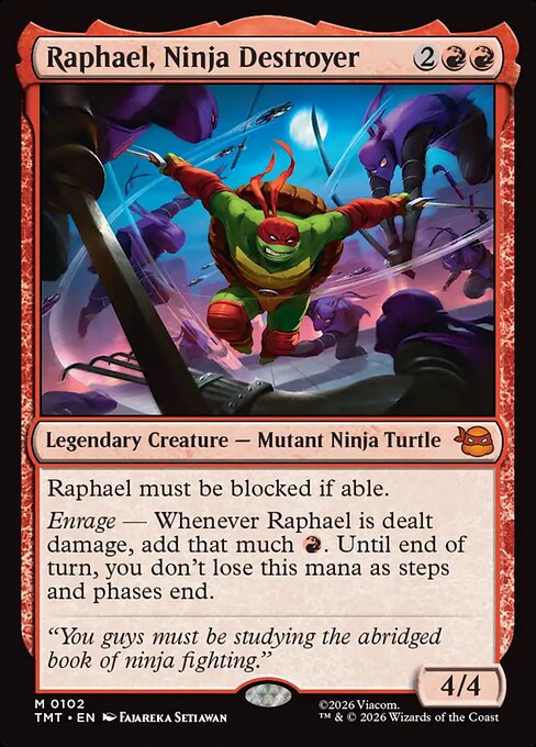 Teenage Mutant Ninja Turtles - 102 - Raphael, Ninja Destroyer - Mythic - R - Non-foil