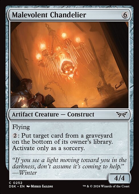 Duskmourn: House of Horror - 252 - Malevolent Chandelier - Common - C - Foil