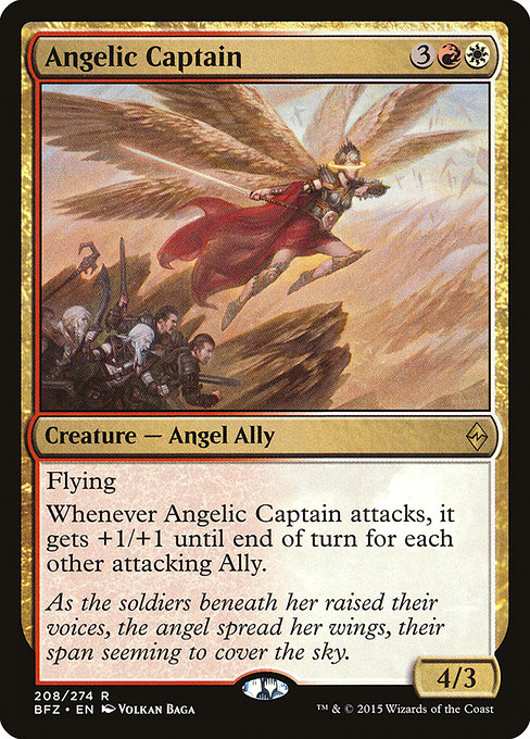 Battle for Zendikar - 208 - Angelic Captain - Rare - WR - Non-foil