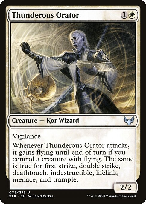 Strixhaven: School of Mages - 35 - Thunderous Orator - Uncommon - W - Non-foil