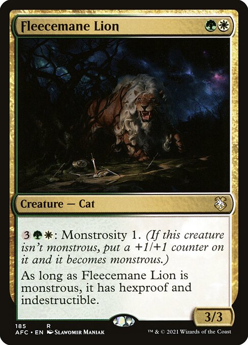 Forgotten Realms Commander - 185 - Fleecemane Lion - Rare - WG - Non-foil