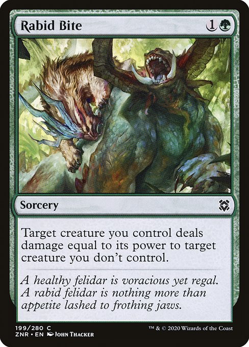 Zendikar Rising - 199 - Rabid Bite - Common - G - Non-foil