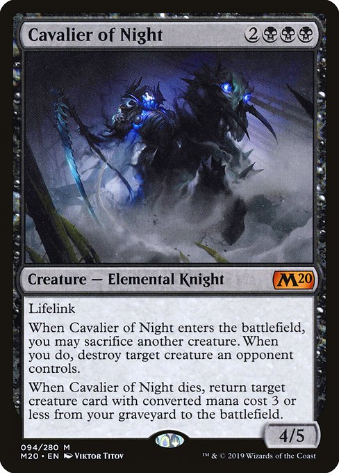 Core Set 2020 - 94 - Cavalier of Night - Mythic - B - Non-foil