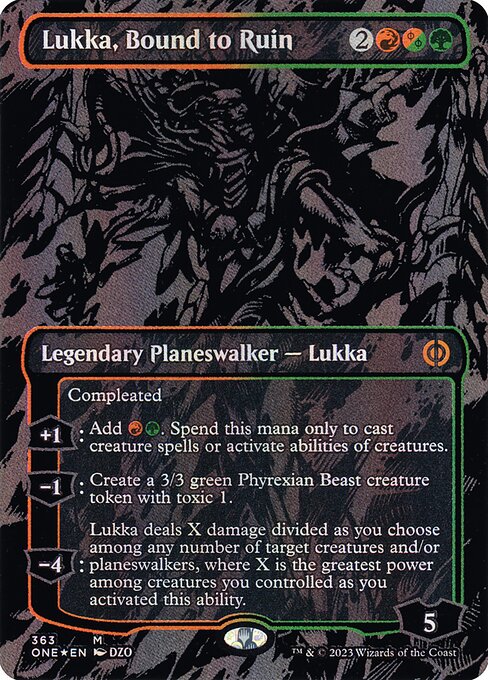 Phyrexia: All Will Be One - 363 - Lukka, Bound to Ruin - Mythic - RG - Foil