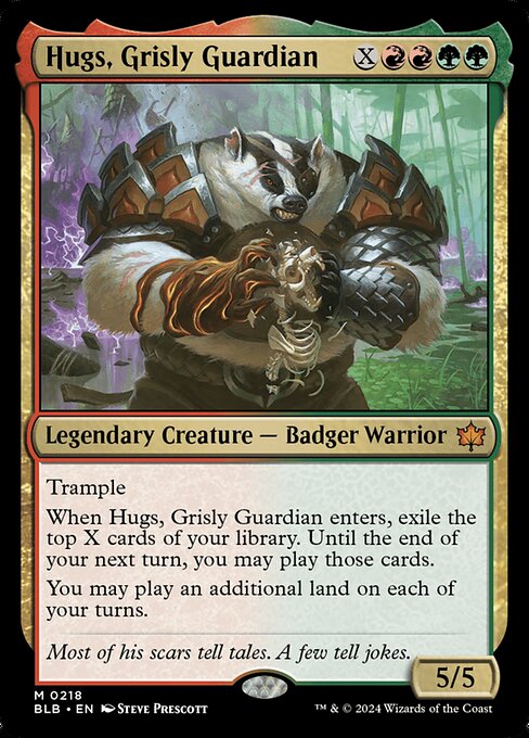 Bloomburrow - 218 - Hugs, Grisly Guardian - Mythic - RG - Non-foil