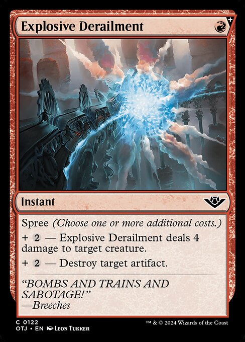 Outlaws of Thunder Junction - 122 - Explosive Derailment - Common - R - Non-foil