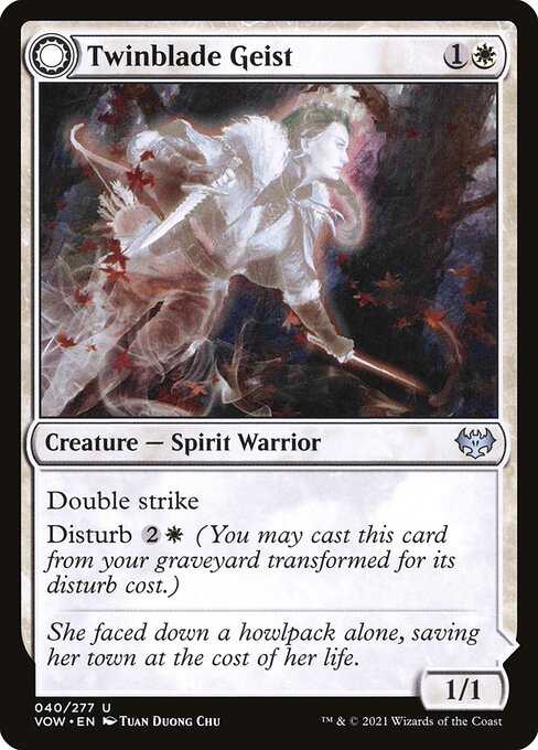 Innistrad: Crimson Vow - 40 - Twinblade Geist // Twinblade Invocation - Uncommon - C - Non-foil