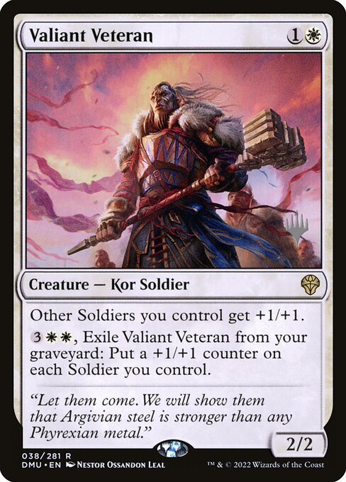 Dominaria United Promos - 38p - Valiant Veteran - Rare - W - Non-foil - Promo