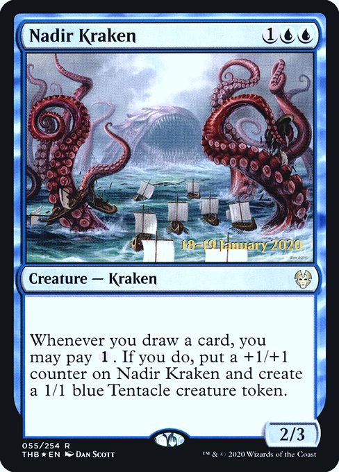 Theros Beyond Death Promos - 55s - Nadir Kraken - Rare - U - Foil - Datestamped Promo