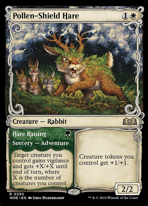 Wilds of Eldraine - 293 - Pollen-Shield Hare // Hare Raising - Rare - W - Non-foil