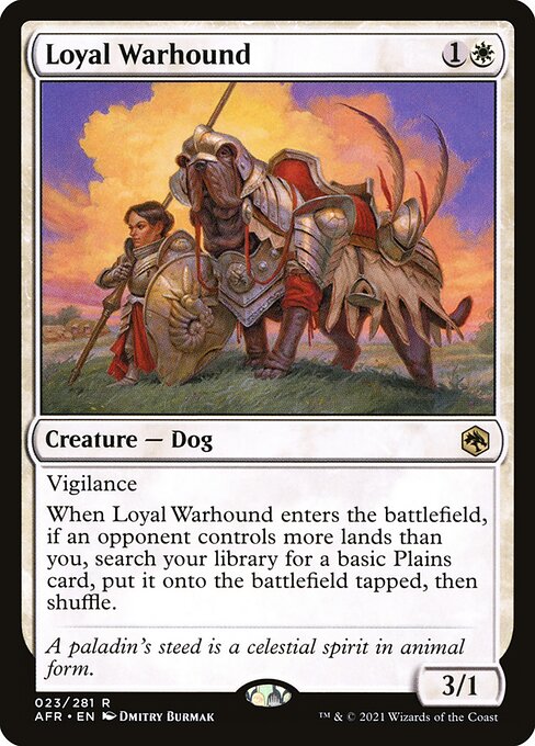 Adventures in the Forgotten Realms - 23 - Loyal Warhound - Rare - W - Foil