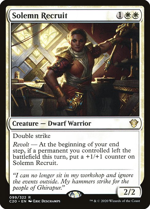 Commander 2020 - 99 - Solemn Recruit - Rare - W - Non-foil
