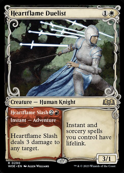 Wilds of Eldraine - 290 - Heartflame Duelist // Heartflame Slash - Rare - W - Foil