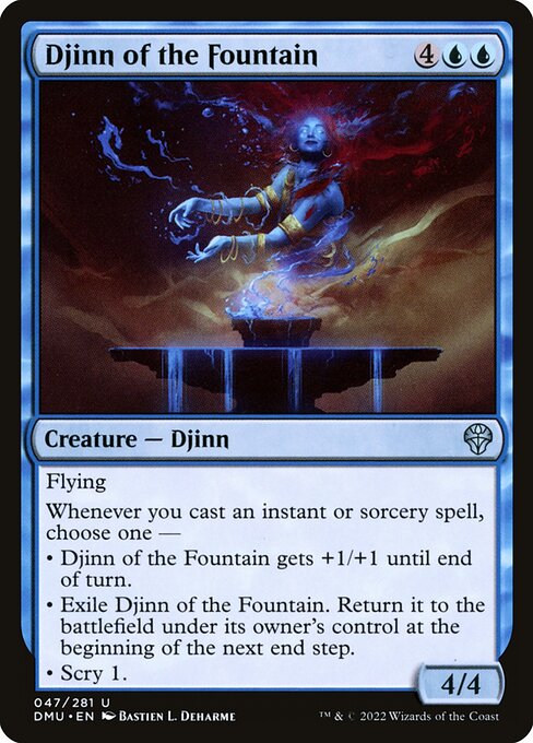 Dominaria United - 47 - Djinn of the Fountain - Uncommon - U - Non-foil