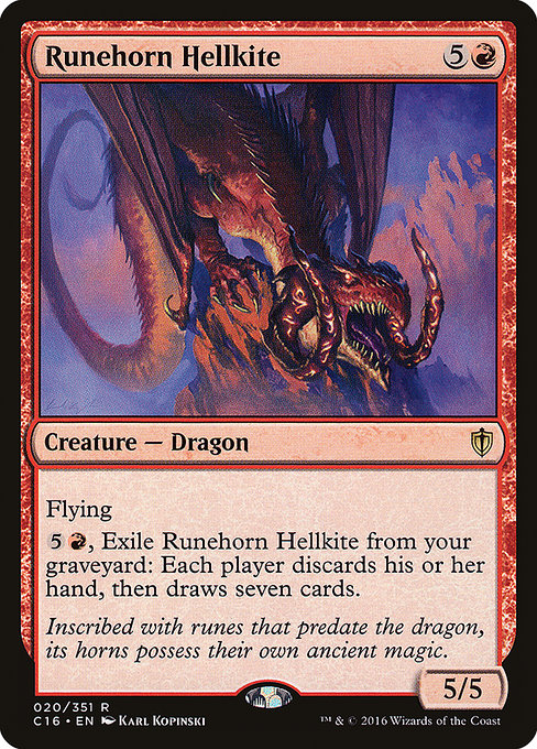 Commander 2016 - 20 - Runehorn Hellkite - Rare - R - Non-foil